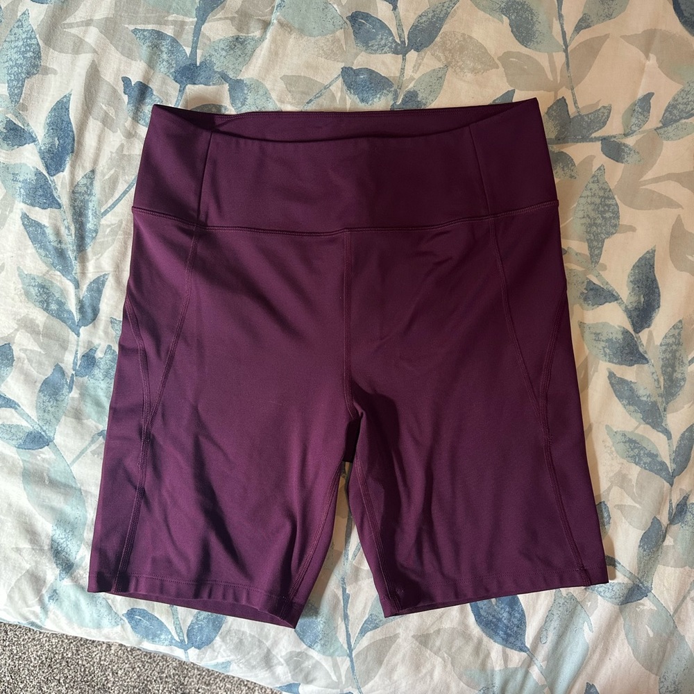 Girlfriend collective plus size purple bike shorts
